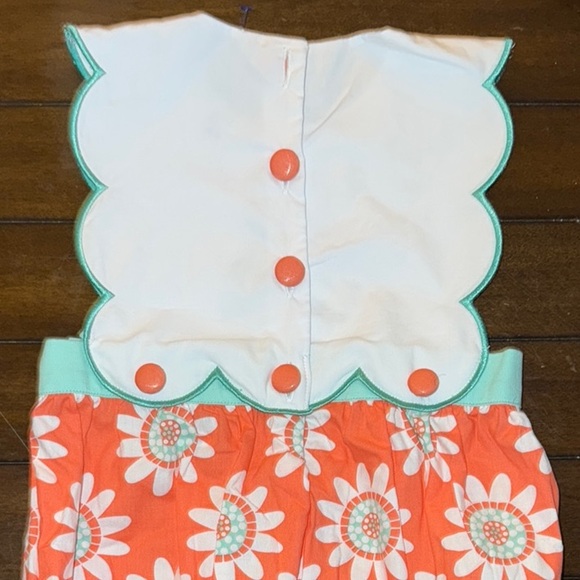 Floral Kids One Piece with Mint Accents - Picture 2 of 2
